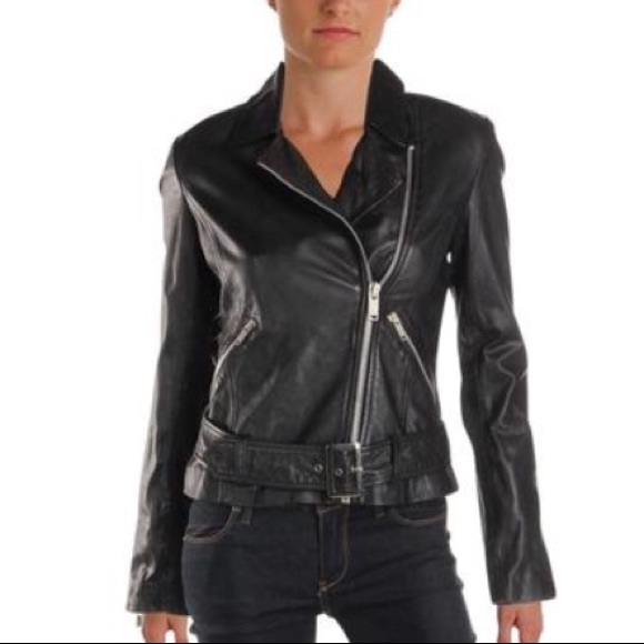Aqua Jackets & Blazers - Aqua leather Moto jacket